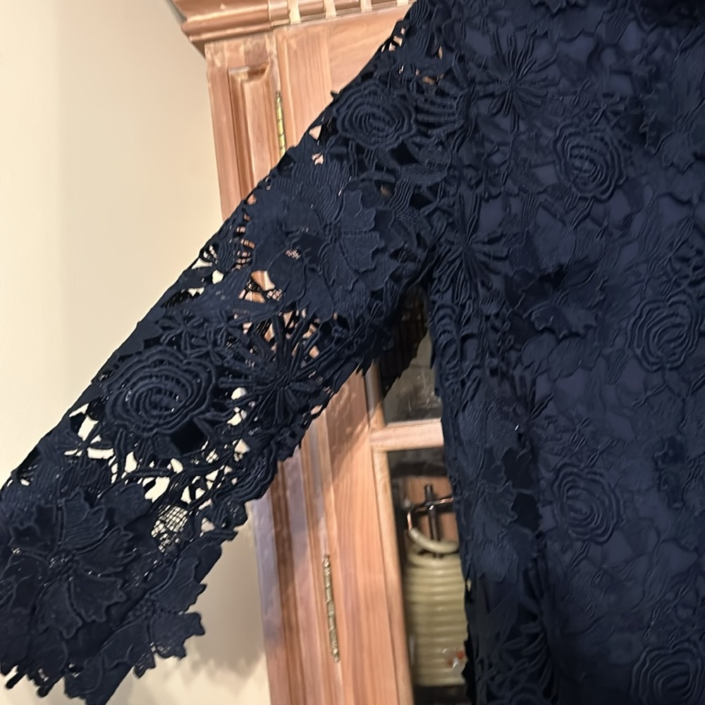 Navy Tuckernuck Daphne Guipure Lace Dress XXL - Picture 8 of 10